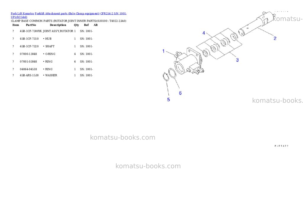 Komatsu cfr254-2 s/n 1001-up Parts catalog cover Page 9