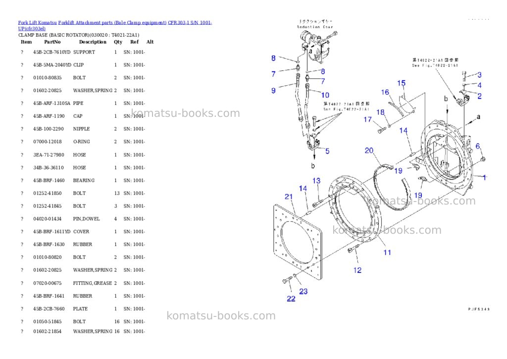 Komatsu cfr303-1 s/n 1001-up Parts catalog cover Komatsu cfr303-1 s/n 1001-up Parts catalog cover