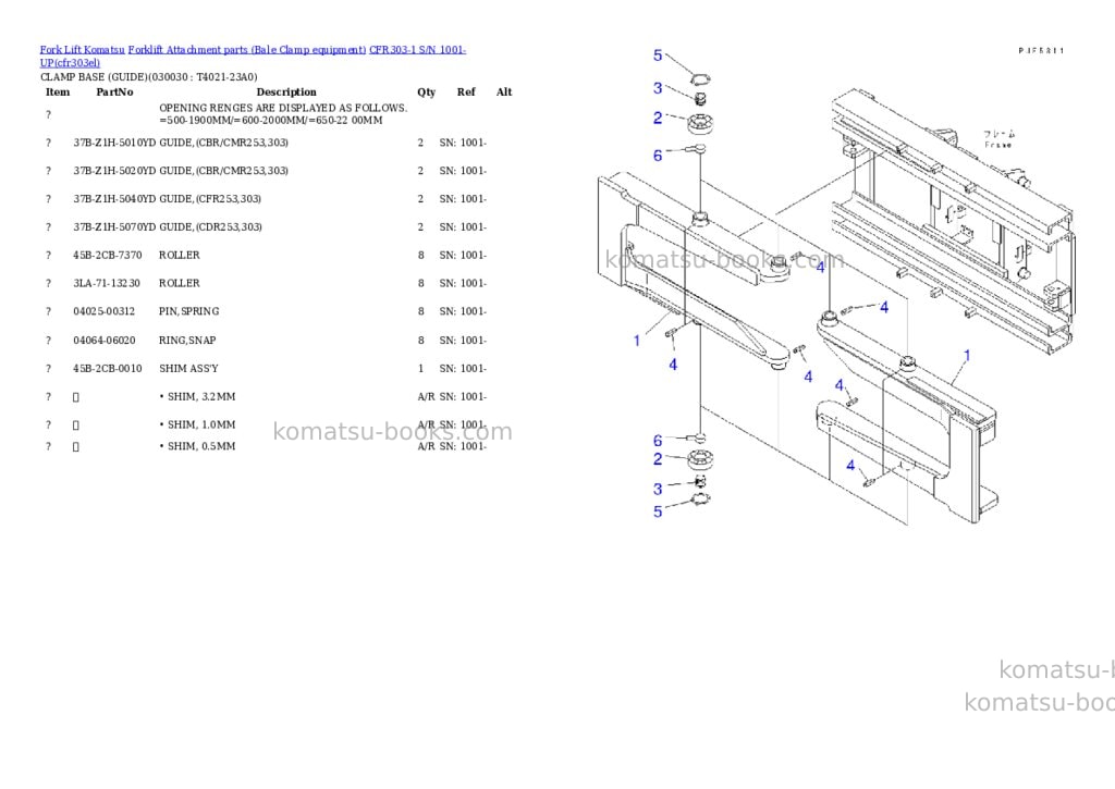 Komatsu cfr303-1 s/n 1001-up Parts catalog cover Page 2 Komatsu cfr303-1 s/n 1001-up Parts catalog cover Page 2