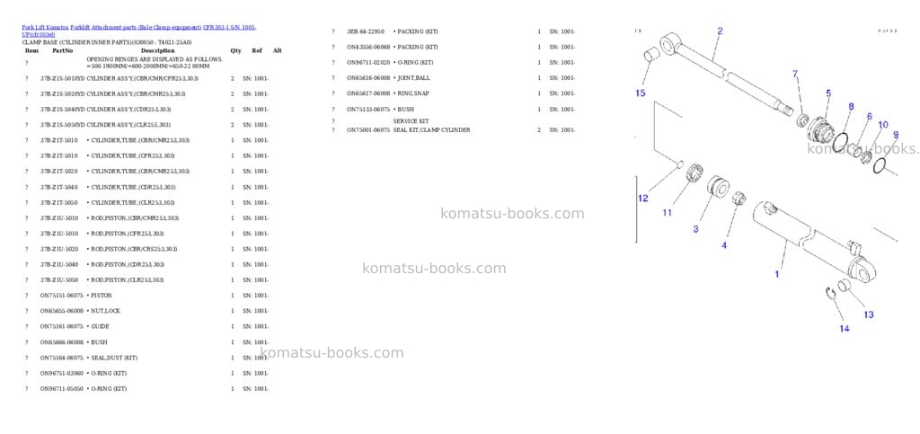 Komatsu cfr303-1 s/n 1001-up Parts catalog cover Page 4 Komatsu cfr303-1 s/n 1001-up Parts catalog cover Page 4