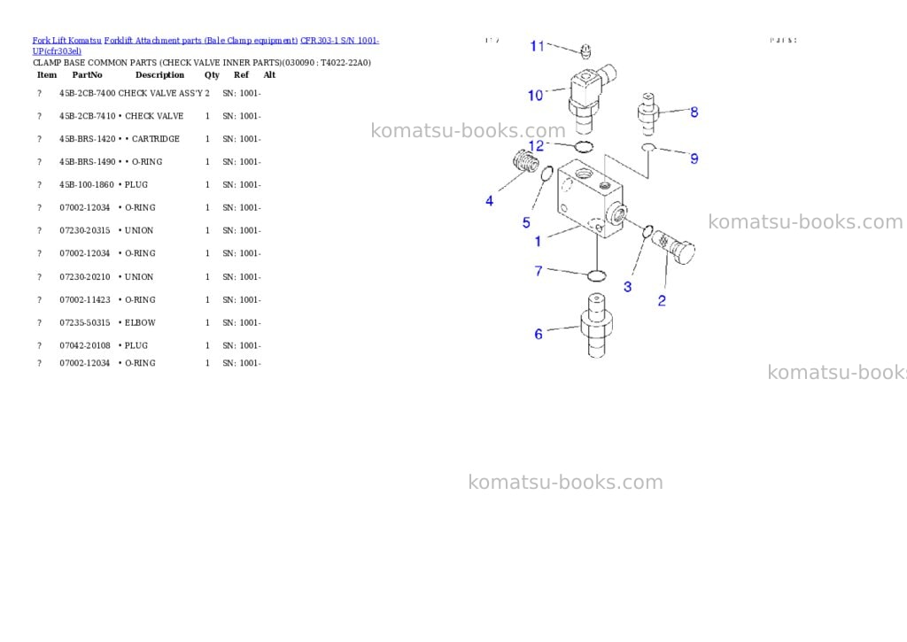 Komatsu cfr303-1 s/n 1001-up Parts catalog cover Page 8 Komatsu cfr303-1 s/n 1001-up Parts catalog cover Page 8