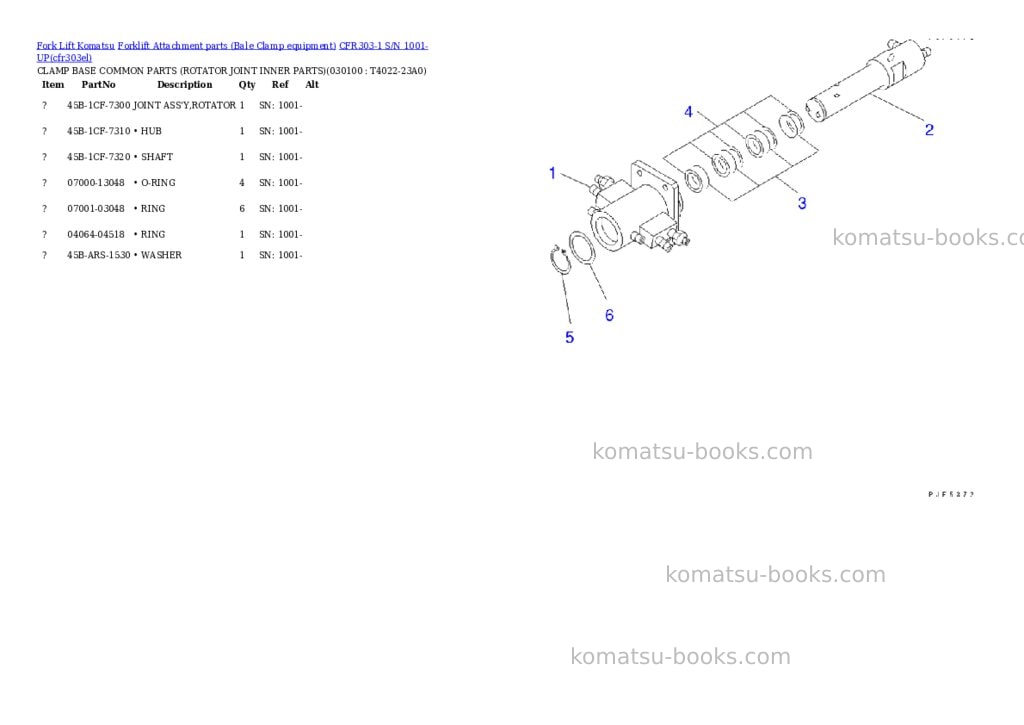 Komatsu cfr303-1 s/n 1001-up Parts catalog cover Page 9 Komatsu cfr303-1 s/n 1001-up Parts catalog cover Page 9