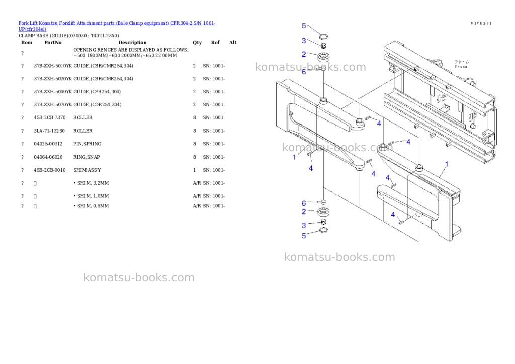 Komatsu cfr304-2 s/n 1001-up Parts catalog cover Page 2 Komatsu cfr304-2 s/n 1001-up Parts catalog cover Page 2