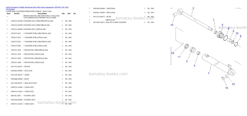 Komatsu cfr304-2 s/n 1001-up Parts catalog cover Page 4 Komatsu cfr304-2 s/n 1001-up Parts catalog cover Page 4