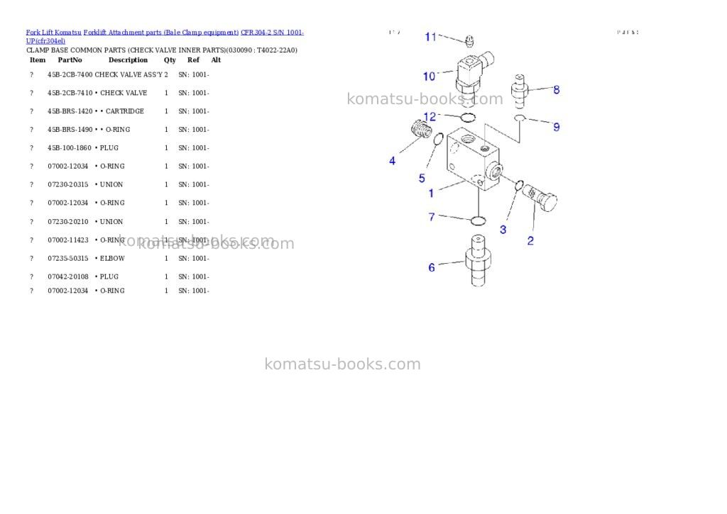 Komatsu cfr304-2 s/n 1001-up Parts catalog cover Page 8 Komatsu cfr304-2 s/n 1001-up Parts catalog cover Page 8