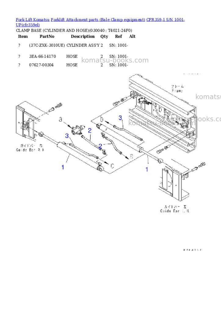 Komatsu cfr359-1 s/n 1001-up Parts catalog cover Page 3