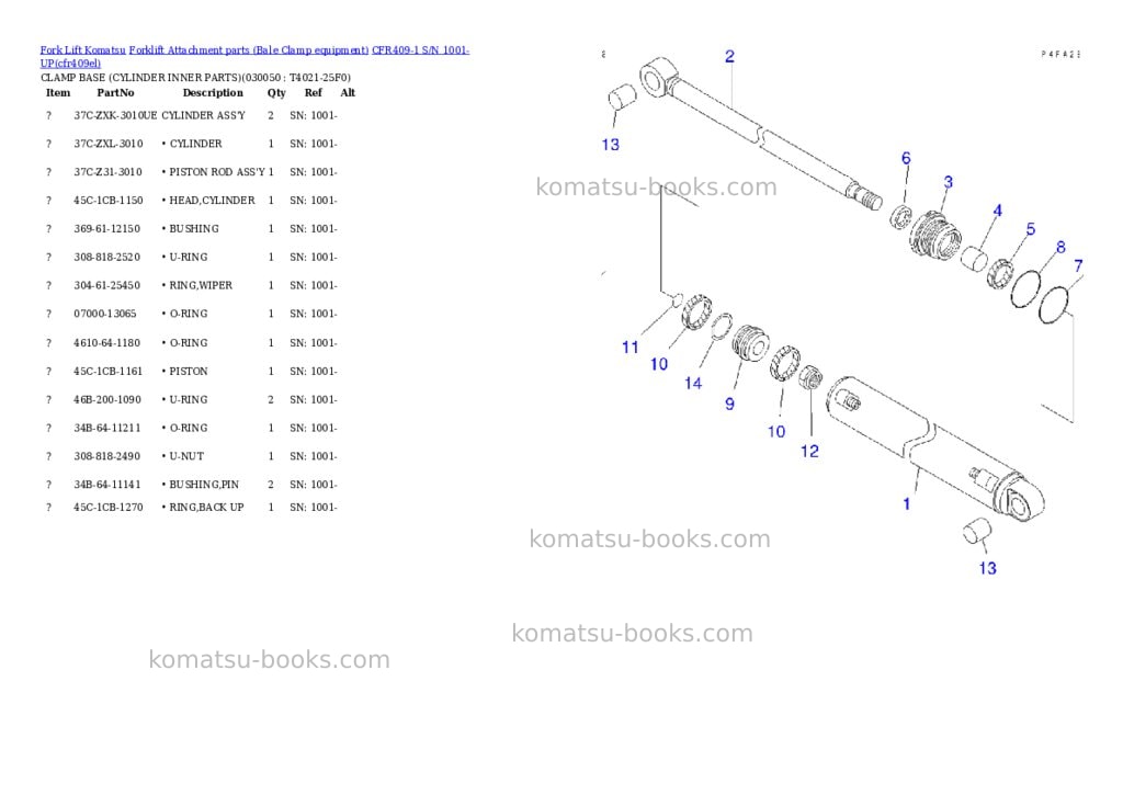Komatsu cfr409-1 s/n 1001-up Parts catalog cover Page 4 Komatsu cfr409-1 s/n 1001-up Parts catalog cover Page 4