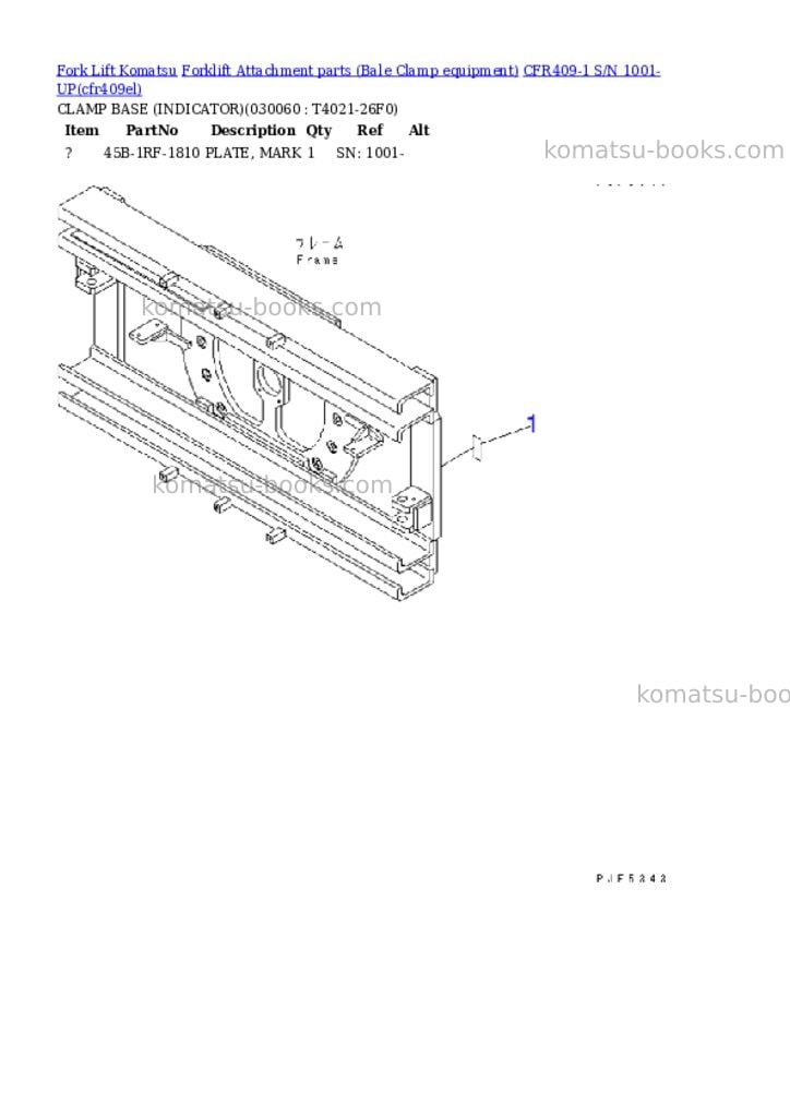 Komatsu cfr409-1 s/n 1001-up Parts catalog cover Page 5 Komatsu cfr409-1 s/n 1001-up Parts catalog cover Page 5