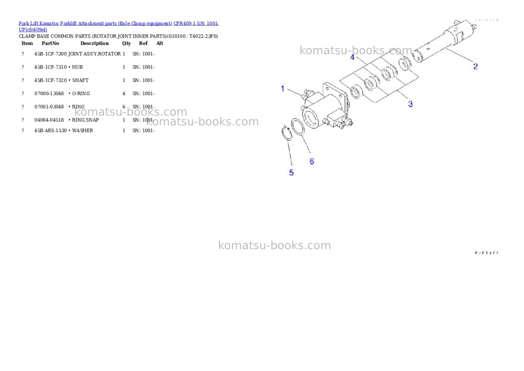 Komatsu cfr409-1 s/n 1001-up Parts catalog cover Page 9 Komatsu cfr409-1 s/n 1001-up Parts catalog cover Page 9