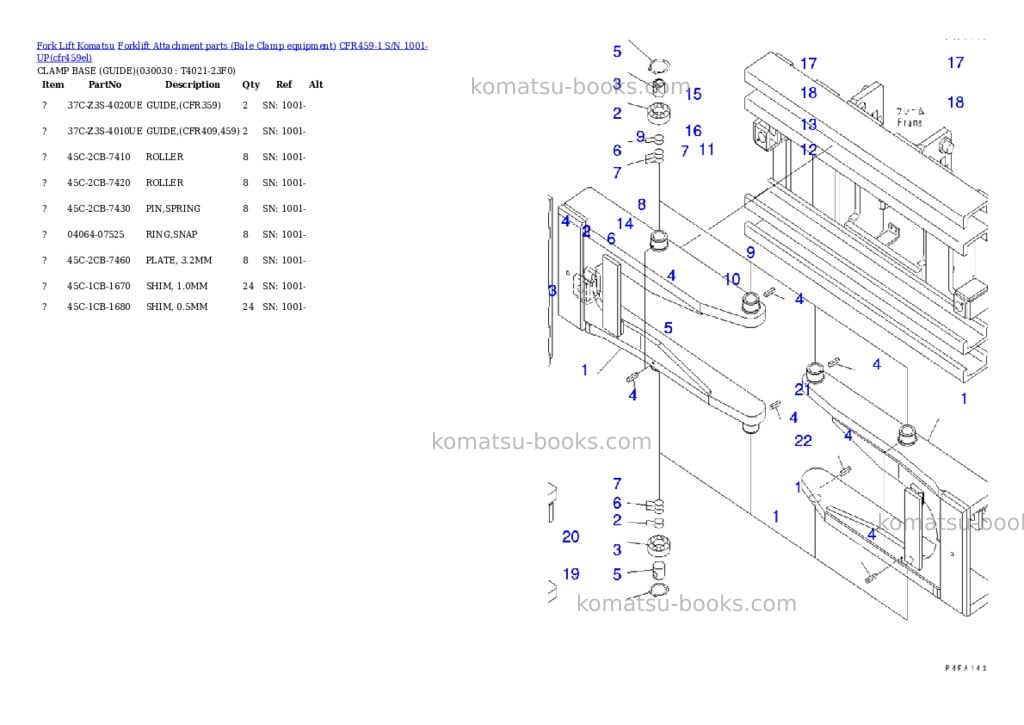 Komatsu cfr459-1 s/n 1001-up Parts catalog cover Page 5 Komatsu cfr459-1 s/n 1001-up Parts catalog cover Page 5