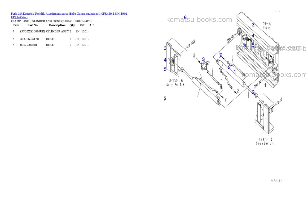 Komatsu cfr459-1 s/n 1001-up Parts catalog cover Page 6 Komatsu cfr459-1 s/n 1001-up Parts catalog cover Page 6