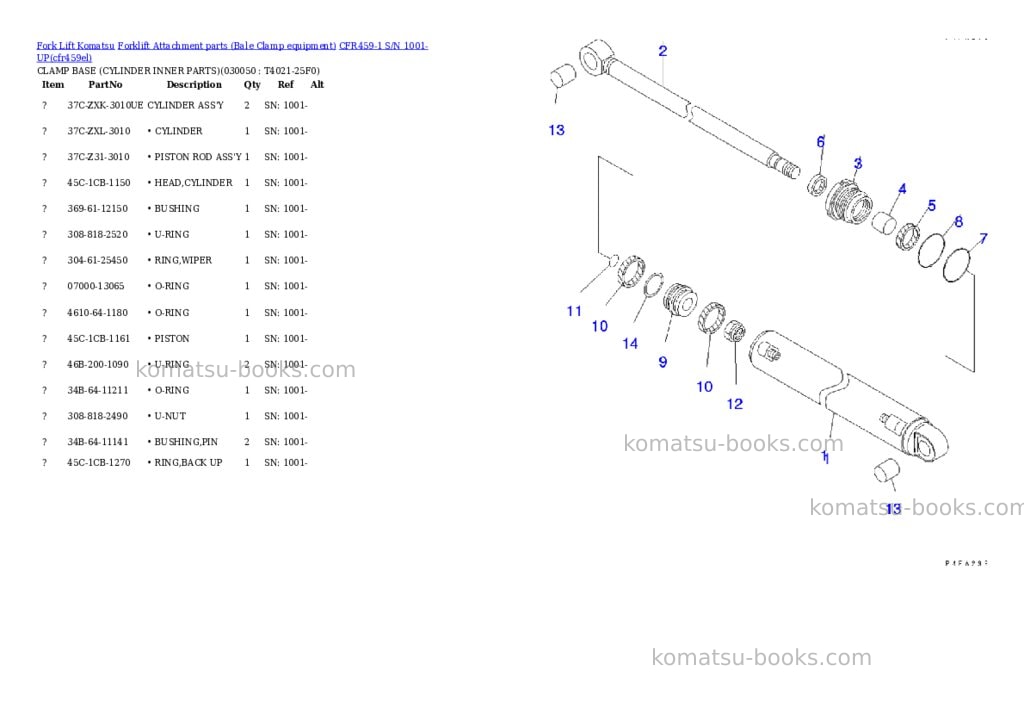 Komatsu cfr459-1 s/n 1001-up Parts catalog cover Page 8 Komatsu cfr459-1 s/n 1001-up Parts catalog cover Page 8