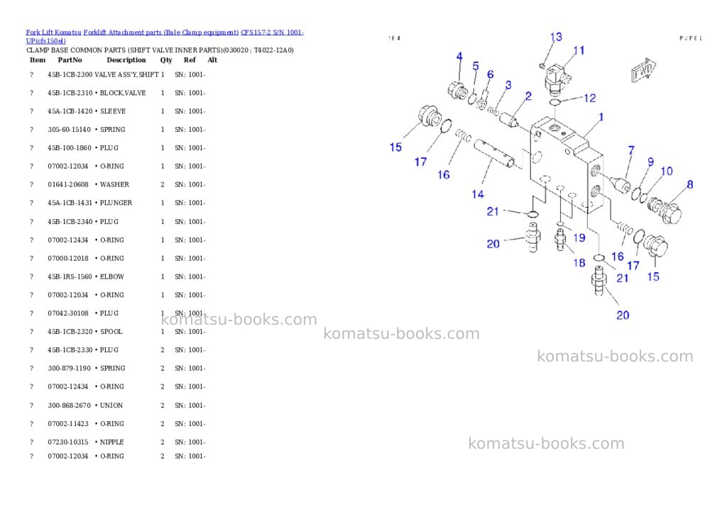Komatsu cfs157-2 s/n 1001-up Parts catalog cover Komatsu cfs157-2 s/n 1001-up Parts catalog cover