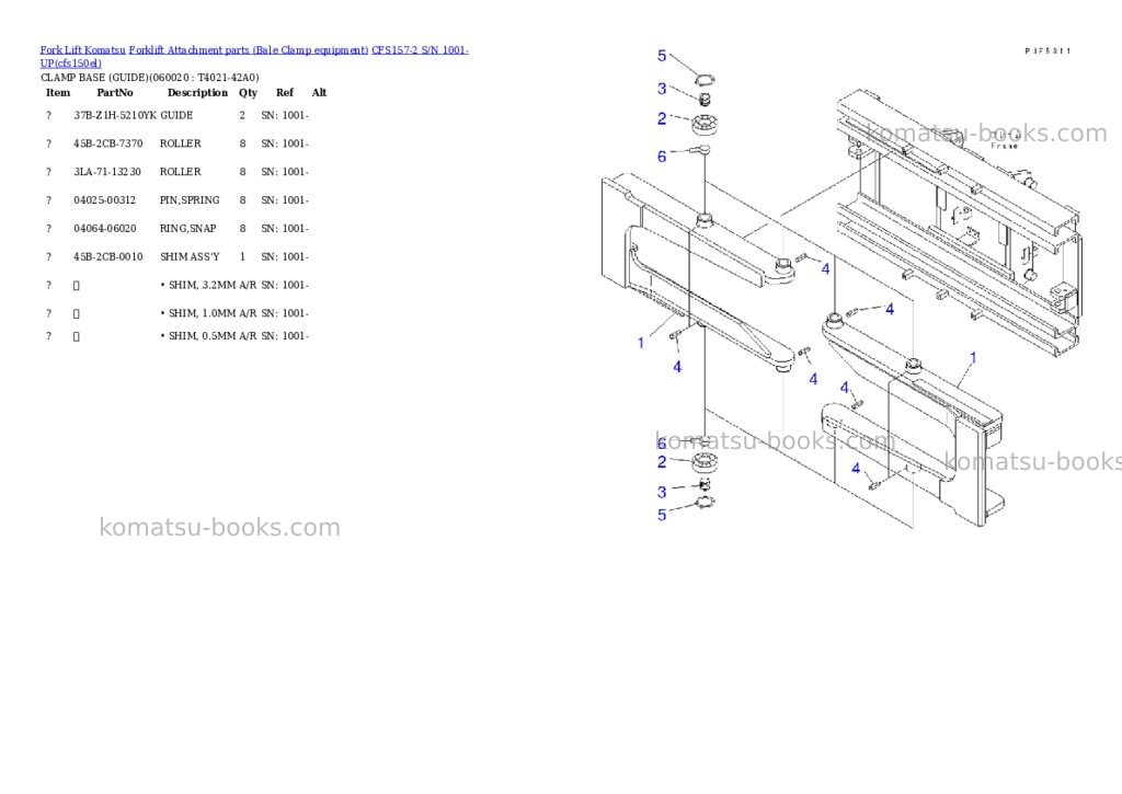 Komatsu cfs157-2 s/n 1001-up Parts catalog cover Page 4 Komatsu cfs157-2 s/n 1001-up Parts catalog cover Page 4