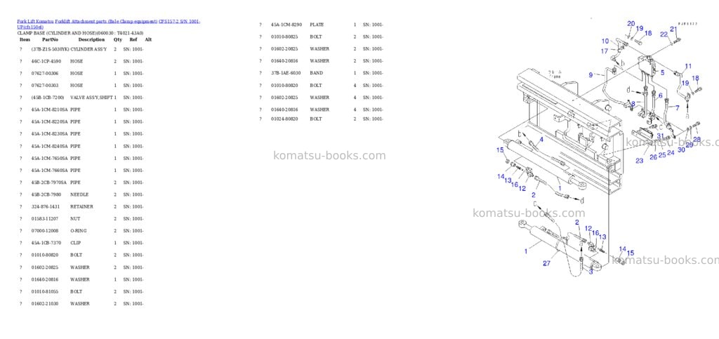 Komatsu cfs157-2 s/n 1001-up Parts catalog cover Page 5 Komatsu cfs157-2 s/n 1001-up Parts catalog cover Page 5
