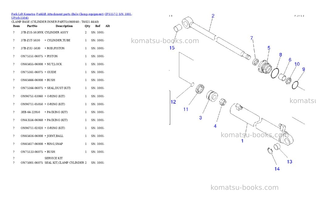 Komatsu cfs157-2 s/n 1001-up Parts catalog cover Page 6 Komatsu cfs157-2 s/n 1001-up Parts catalog cover Page 6