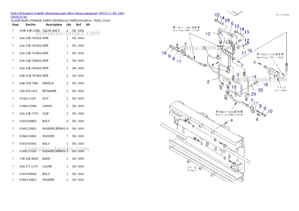 Komatsu cfs157-1 s/n 1001-up Parts catalog cover Komatsu cfs157-1 s/n 1001-up Parts catalog cover
