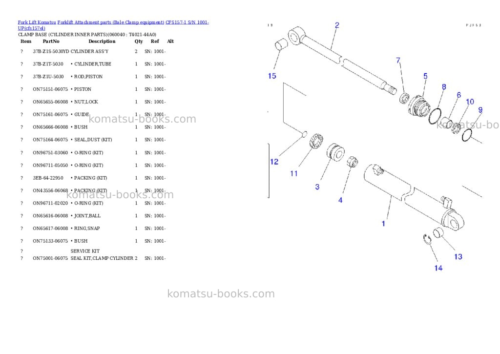 Komatsu cfs157-1 s/n 1001-up Parts catalog cover Page 7 Komatsu cfs157-1 s/n 1001-up Parts catalog cover Page 7