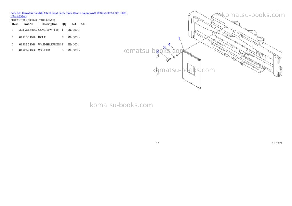 Komatsu cfs252/302-1 s/n 1001-up Parts catalog cover Page 6 Komatsu cfs252/302-1 s/n 1001-up Parts catalog cover Page 6