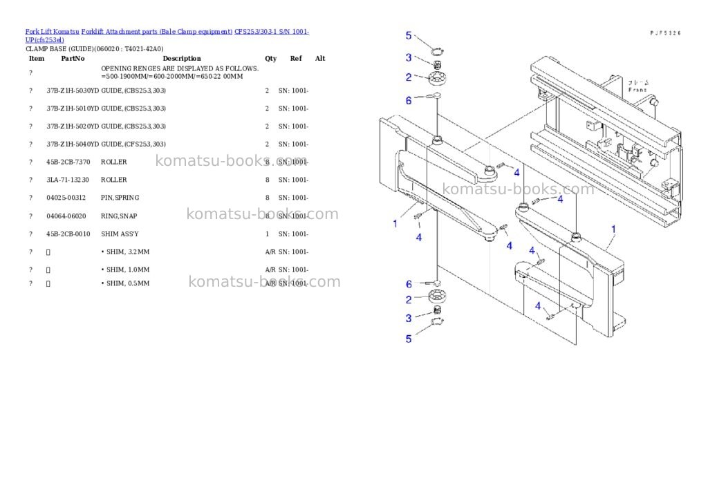 Komatsu cfs253/303-1 s/n 1001-up Parts catalog cover Page 10