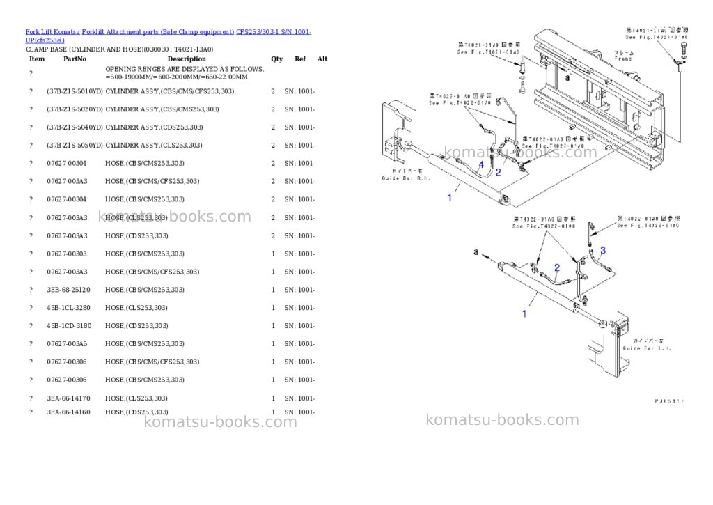 Komatsu cfs253/303-1 s/n 1001-up Parts catalog cover Page 3