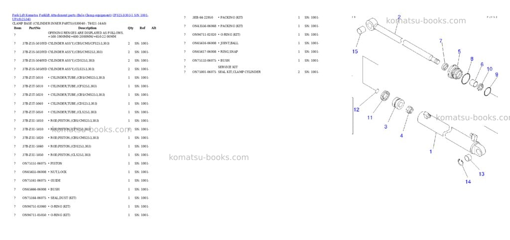 Komatsu cfs253/303-1 s/n 1001-up Parts catalog cover Page 4