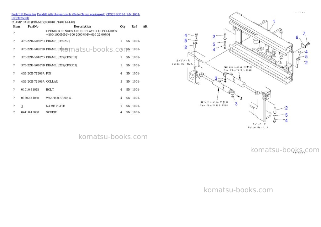 Komatsu cfs253/303-1 s/n 1001-up Parts catalog cover Page 9