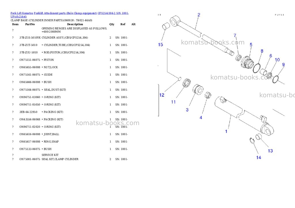 Komatsu cfs254/304-2 s/n 1001-up Parts catalog cover Page 10