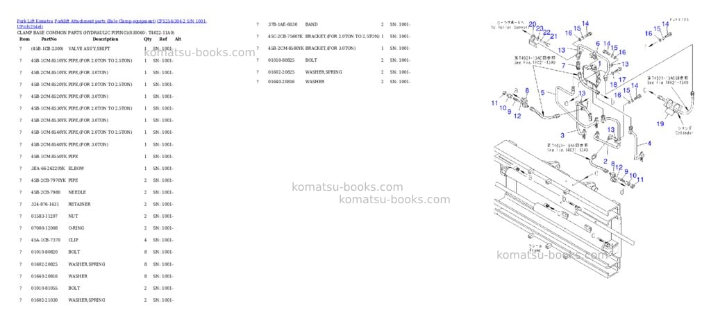 Komatsu cfs254/304-2 s/n 1001-up Parts catalog cover Page 5