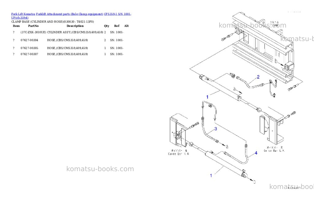 Komatsu cfs359-1 s/n 1001-up Parts catalog cover Page 2