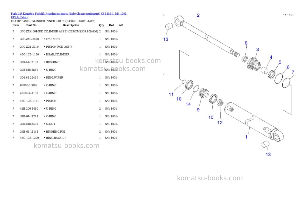 Komatsu cfs359-1 s/n 1001-up Parts catalog cover Page 3
