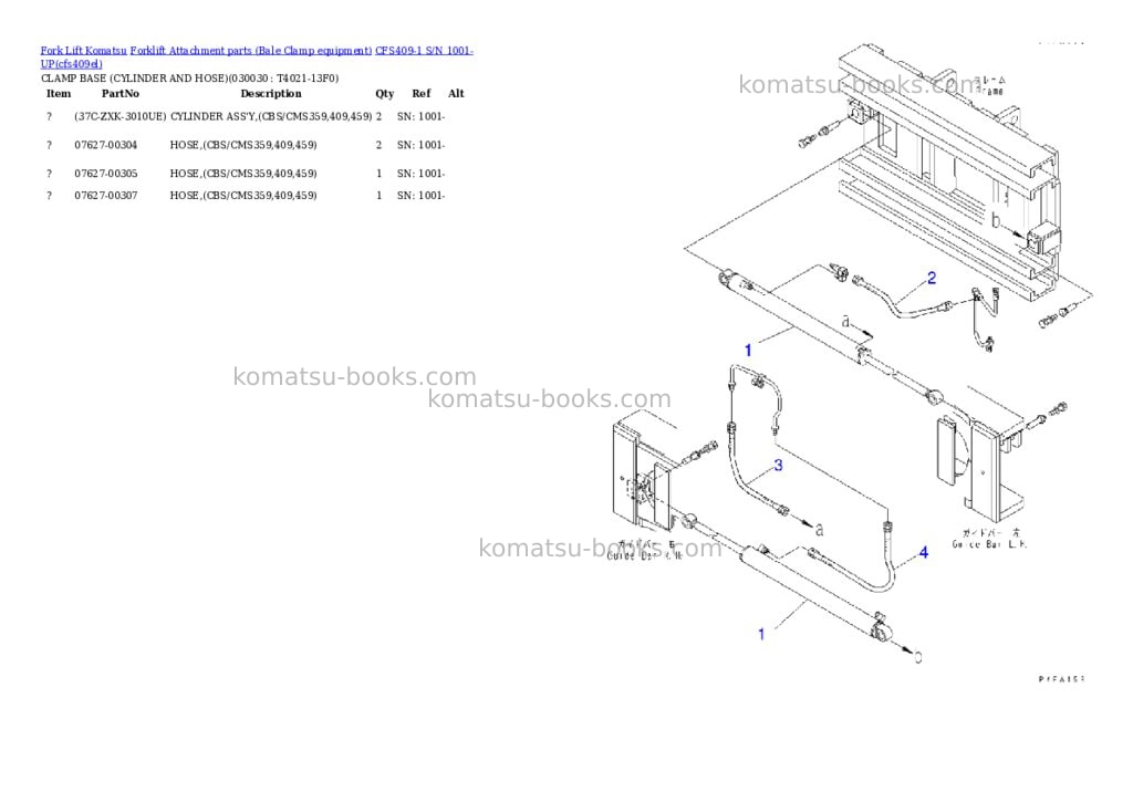 Komatsu cfs409-1 s/n 1001-up Parts catalog cover Page 3 Komatsu cfs409-1 s/n 1001-up Parts catalog cover Page 3
