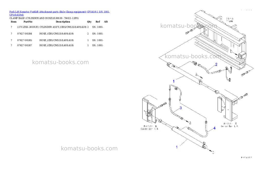 Komatsu cfs459-1 s/n 1001-up Parts catalog cover Page 2