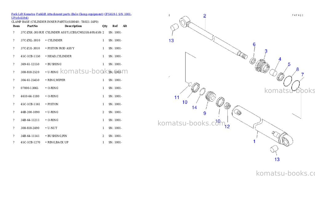 Komatsu cfs459-1 s/n 1001-up Parts catalog cover Page 3
