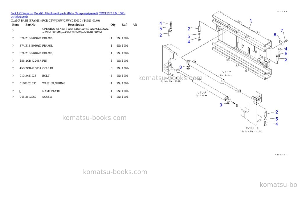 Komatsu cfw157-2 s/n 1001-up Parts catalog cover Komatsu cfw157-2 s/n 1001-up Parts catalog cover