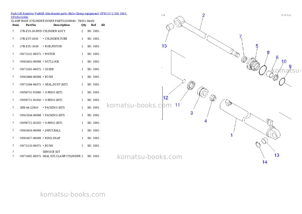 Komatsu cfw157-2 s/n 1001-up Parts catalog cover Page 4 Komatsu cfw157-2 s/n 1001-up Parts catalog cover Page 4