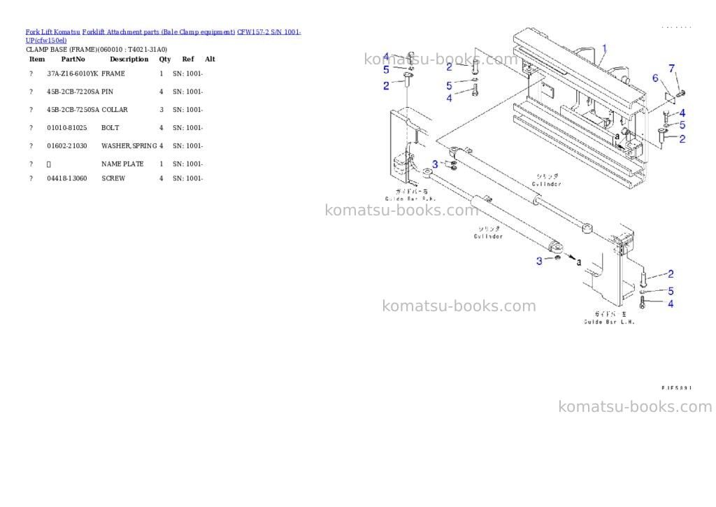 Komatsu cfw157-2 s/n 1001-up Parts catalog cover Page 9 Komatsu cfw157-2 s/n 1001-up Parts catalog cover Page 9