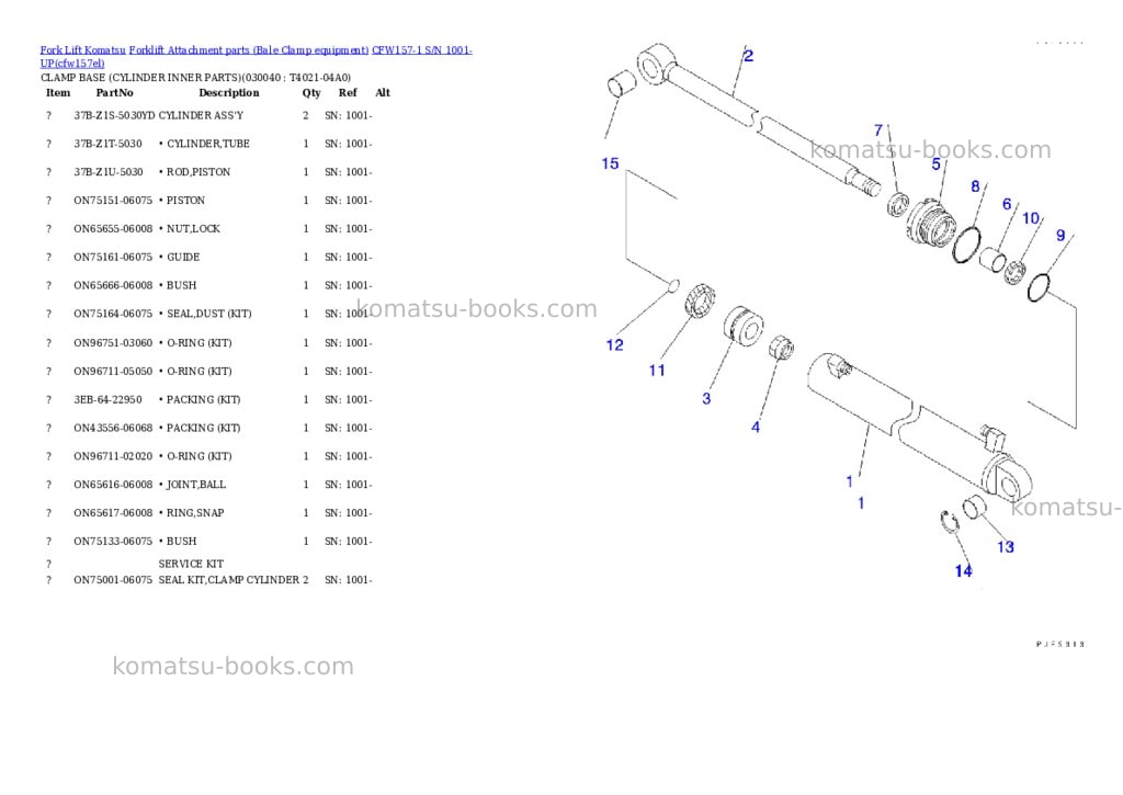 Komatsu cfw157-1 s/n 1001-up Parts catalog cover Page 6 Komatsu cfw157-1 s/n 1001-up Parts catalog cover Page 6