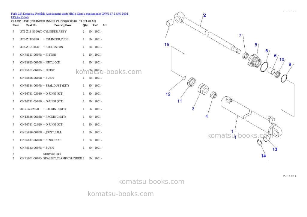 Komatsu cfw157-1 s/n 1001-up Parts catalog cover Page 7 Komatsu cfw157-1 s/n 1001-up Parts catalog cover Page 7