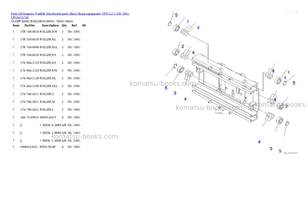 Komatsu cfw157-1 s/n 1001-up Parts catalog cover Page 9 Komatsu cfw157-1 s/n 1001-up Parts catalog cover Page 9
