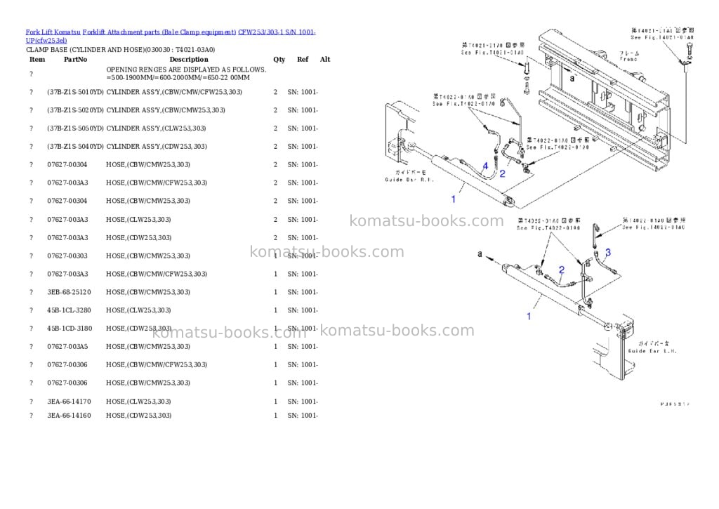Komatsu cfw253/303-1 s/n 1001-up Parts catalog cover Page 2 Komatsu cfw253/303-1 s/n 1001-up Parts catalog cover Page 2