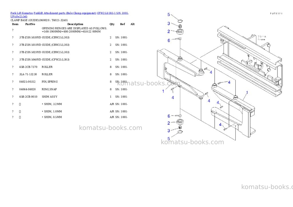 Komatsu cfw253/303-1 s/n 1001-up Parts catalog cover Page 9 Komatsu cfw253/303-1 s/n 1001-up Parts catalog cover Page 9