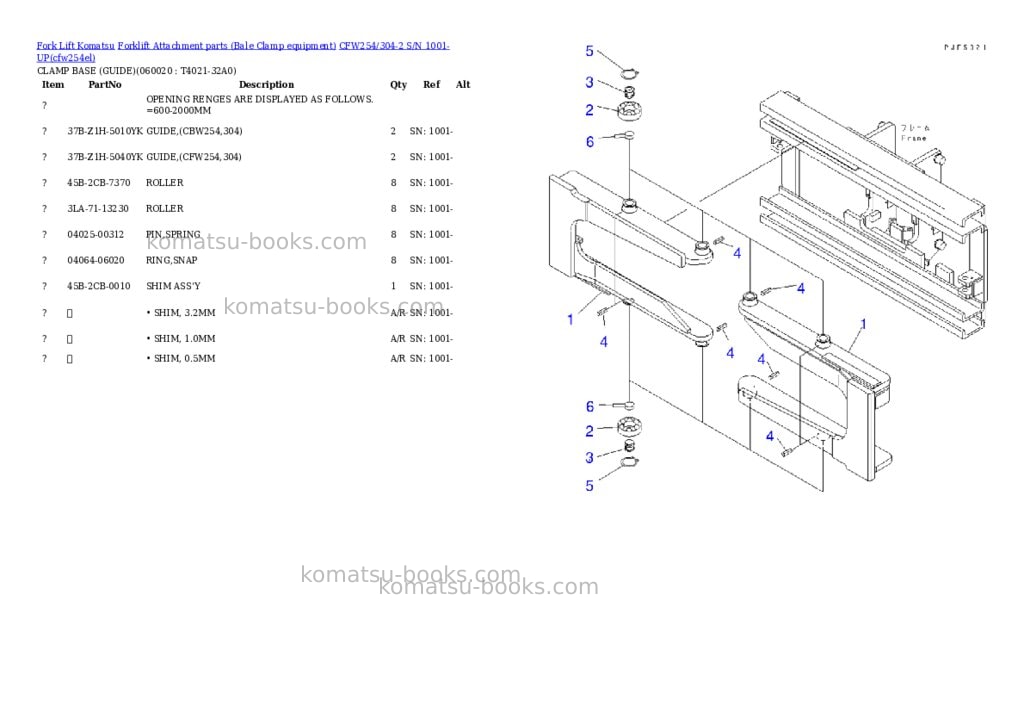 Komatsu cfw254/304-2 s/n 1001-up Parts catalog cover Page 10