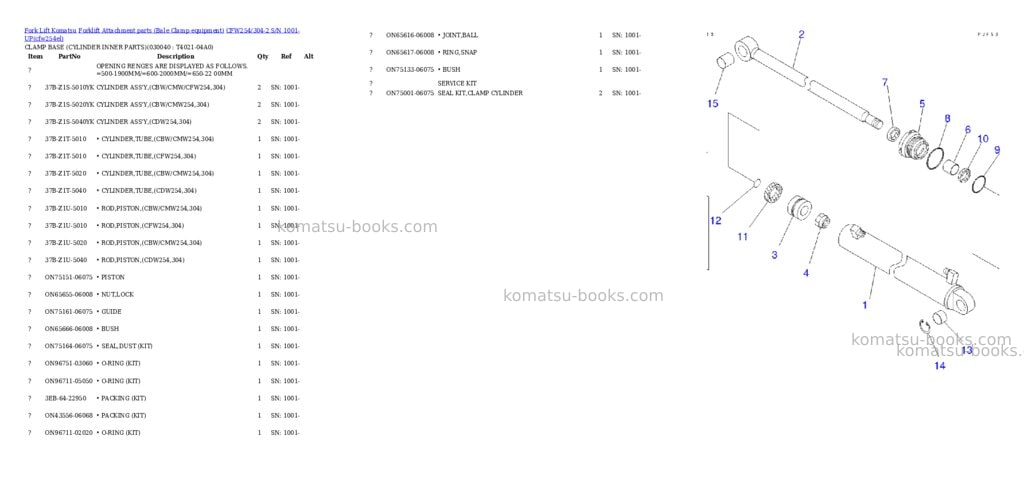 Komatsu cfw254/304-2 s/n 1001-up Parts catalog cover Page 4