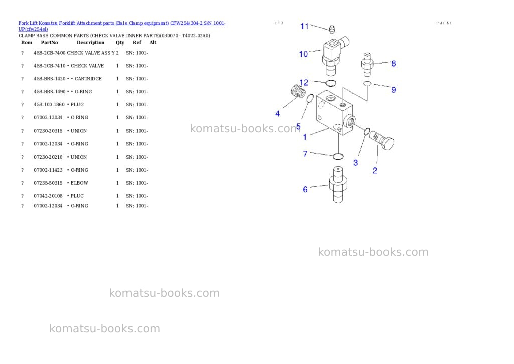 Komatsu cfw254/304-2 s/n 1001-up Parts catalog cover Page 7