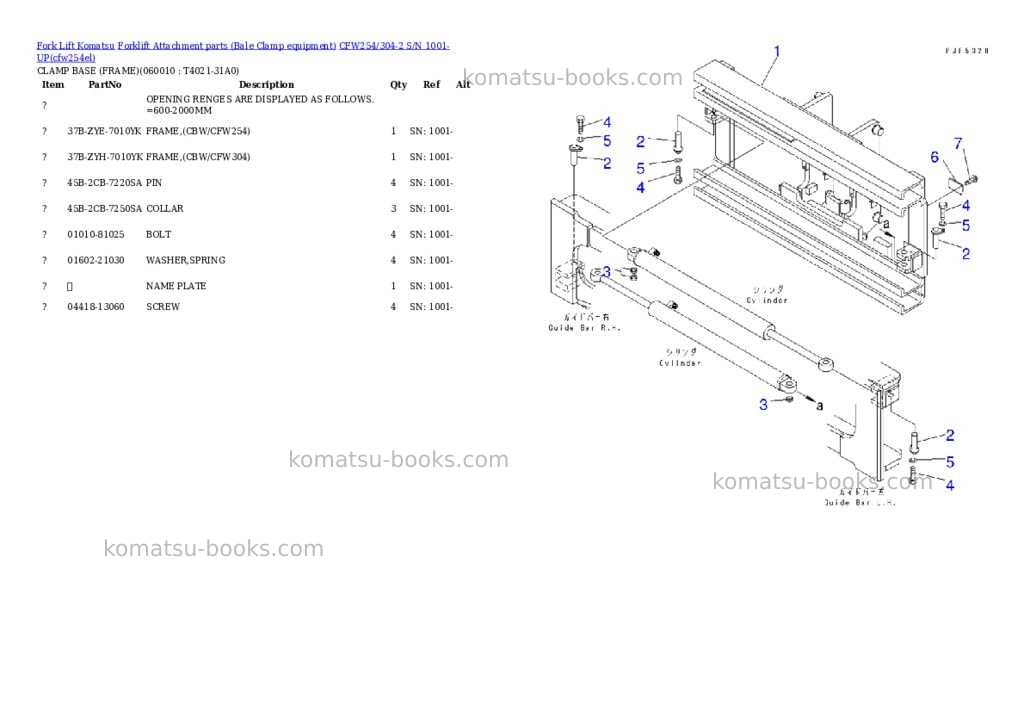 Komatsu cfw254/304-2 s/n 1001-up Parts catalog cover Page 9