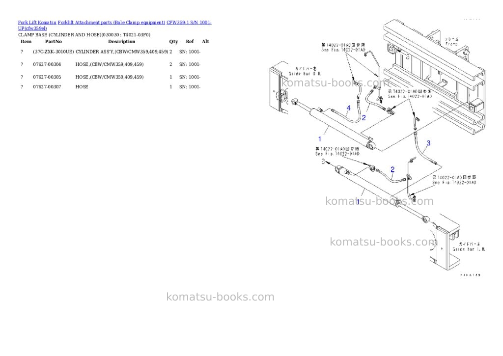 Komatsu cfw359-1 s/n 1001-up Parts catalog cover Page 3