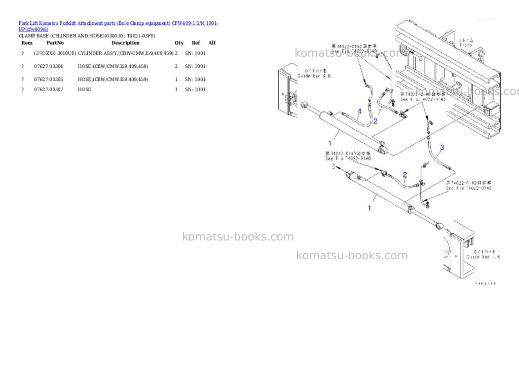 Komatsu cfw409-1 s/n 1001-up Parts catalog cover Page 3