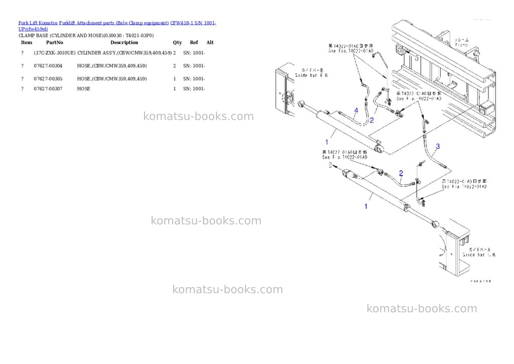 Komatsu cfw459-1 s/n 1001-up Parts catalog cover Page 3