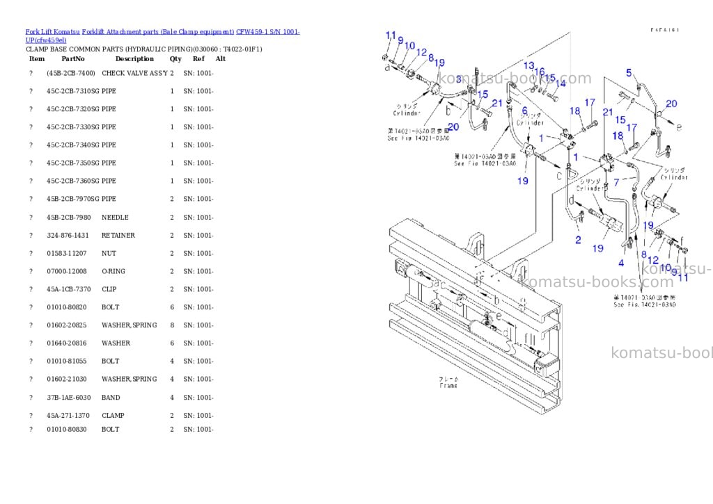 Komatsu cfw459-1 s/n 1001-up Parts catalog cover Page 6